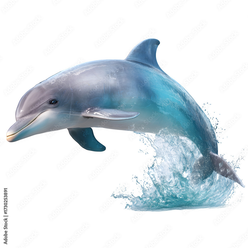 Naklejka premium dolphin isolated on white background