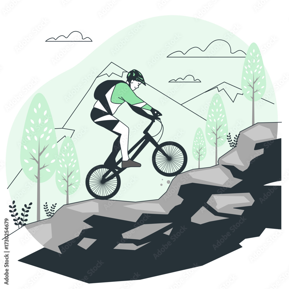 Obraz premium mountain bike Cartoon Illustrations 