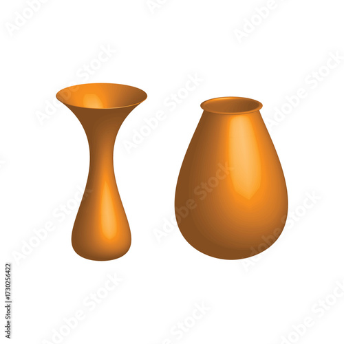 Dual Vessel Form – 3D Sacred Geometry with Glossy Orange Symmetry and Devotional Containment