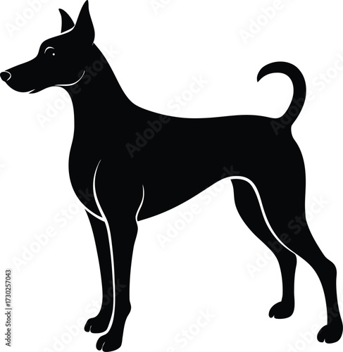  dog silhouette vector  icon illustration.