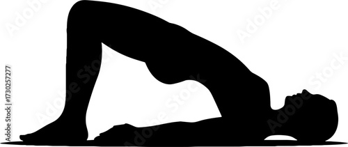 Silhouette of a Person in Bridge Pose for Health and Wellness