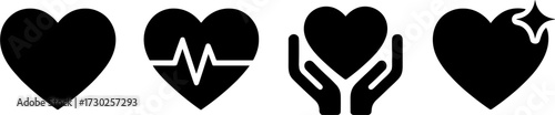 Heart Symbols Collection for Health and Wellness Themes