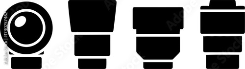 Vector Collection of Black Coffee Cup Silhouettes for Creative Use