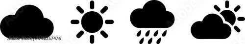 Weathers Set Featuring Clouds Sun Rain and Partly Sunny