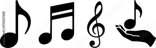 Musical Notes Hand Gesture Symbolizing Harmony and Creativity