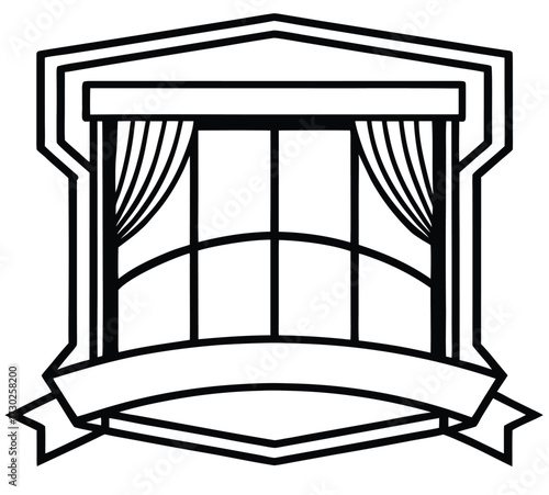 Wrought iron gate and fence with window vector illustration