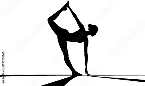 Elegant Yoga Pose Silhouette of a Harmonious Woman in Motion