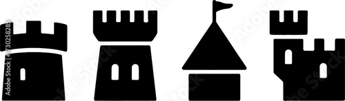 Castle Tower Silhouettes for Fantasy Themed Designs and Crafts