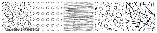 Set of seamless patterns with scribble smears