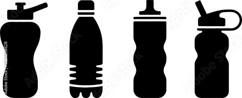 Variety of Water Bottle Silhouettes Ideal for Fitness and Design