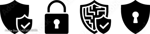 Shield Locks for Security Protection and Cyber Safety Concepts