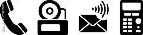 Communications Phone Printer Email Calculator Vector Design