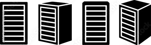 Vector Set of Four Stylish Storage Cabinet Designs for Home Decor