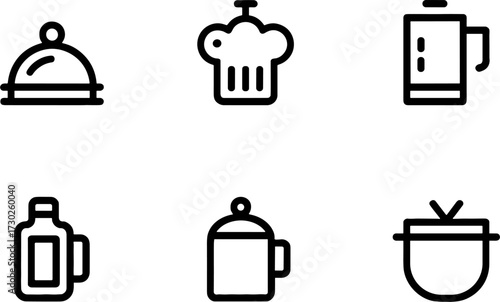 Kitchen Utensilss Set for Culinary Design and Food Blogs