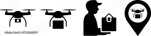 Delivery Drone and Courier Set for Modern Logistics Solutions