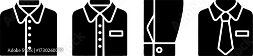 Business Shirt Collar Sleeve and Ties Set for Uniform or Dress Code Design