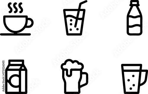 Beverages Collection for Menus and Infographics Design