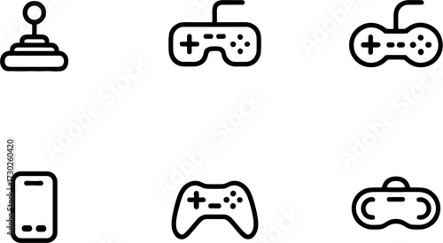 Gaming Controllers Joystick Smartphone Console Vectors Set