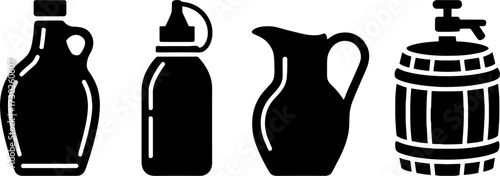 Bottle and Jug Collection for Kitchen Decor and Culinary Designs
