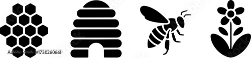 Bee and Honeycomb Illustration for Nature Themed Design Projects and Educational Materials
