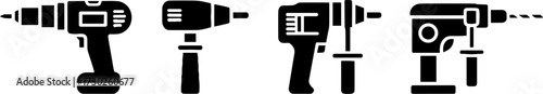 Array of Power Tools Including Drill and Impact Wrench Designs