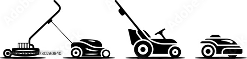 Collection of Lawn Care Equipment Illustrations for Gardening Use