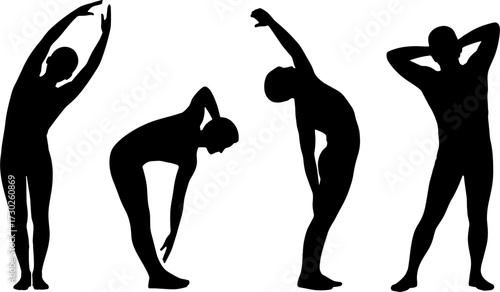 Dynamic Silhouettes of Stretching Figures for Fitness Illustrations