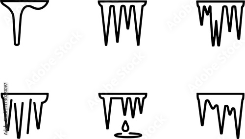 Icicle Collection Outline Designs for Creative Projects and Crafts