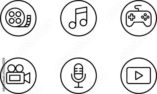 Media Technologys Set Including Film Music Game Camera Microphone Video for Digital Projects