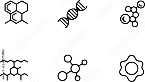 Black Science Molecular Structure DNA Atom Chemistry Biology Science Educations Vector
