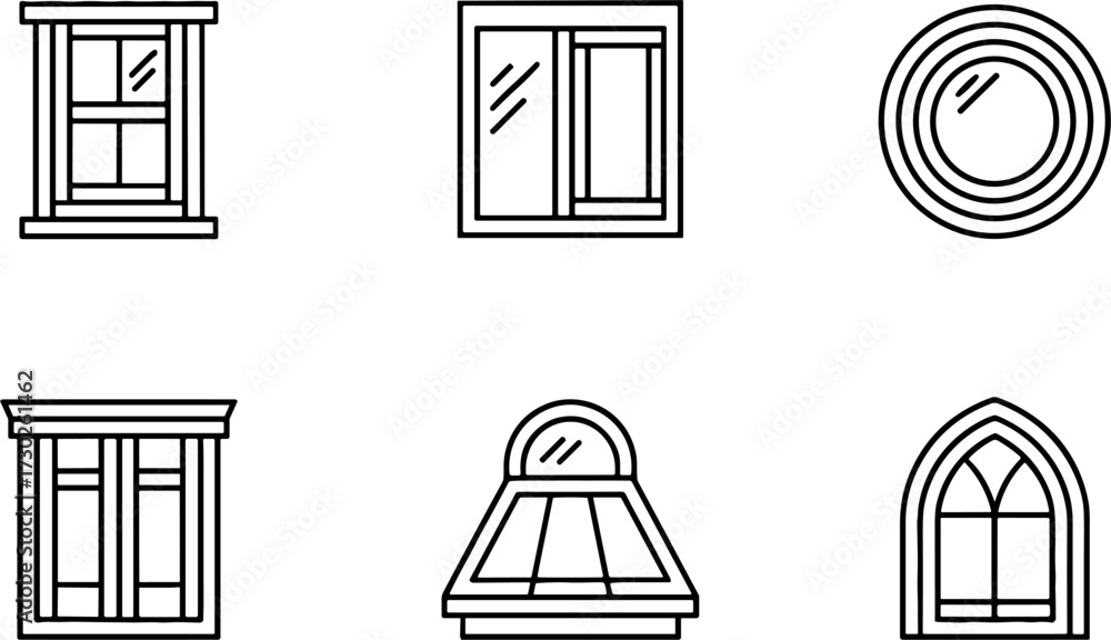 Obraz premium Variety of Windows and Shapes for Home Decor and Design Projects