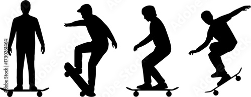 Dynamic Skateboarding Silhouettes for Action Sports Design