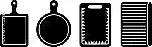 Kitchen Utensil Silhouettes Includes Cutting Boards Sieves Combs