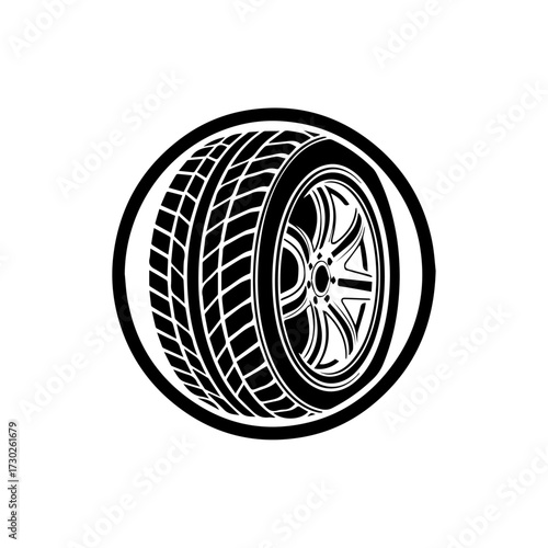 Car Wheel Icon Transportation, Automotive Parts, and Road Safety