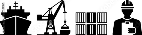 Cargo Shipping Logistics Vectors for Maritime Industry