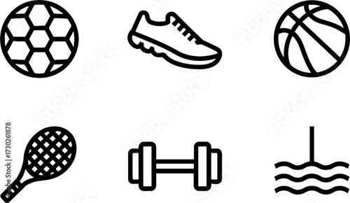 Sporting Equipment Illustration for Fitness and Recreation Design