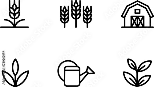 Wheat Plant Growth Barn Farming Watering Can Agricultures for Farm Garden Design