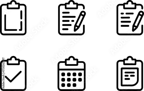 Clipboard checklists with pencil calendar and checkmark for task management and planning