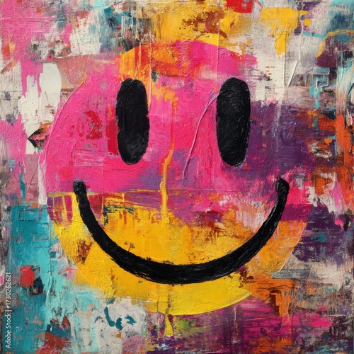 Illustration of happy emotions, joyful facial expression artwork, positive mood concept, cheerful character drawing, psychology and mental health theme, emotional wellbeing design