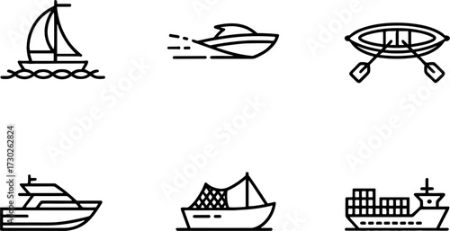 Sailboats Speedboats Rowboats Cargo Ships Elegant Nauticals