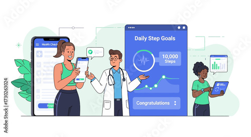 Digital healthcare platform for monitoring wellness metrics and physician consultation