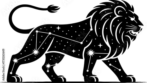 Majestic Lion Constellation Vector Design for Tattoos and Decor