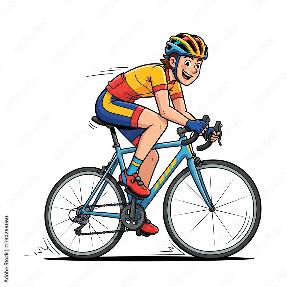 Naklejka premium cyclist riding a bike