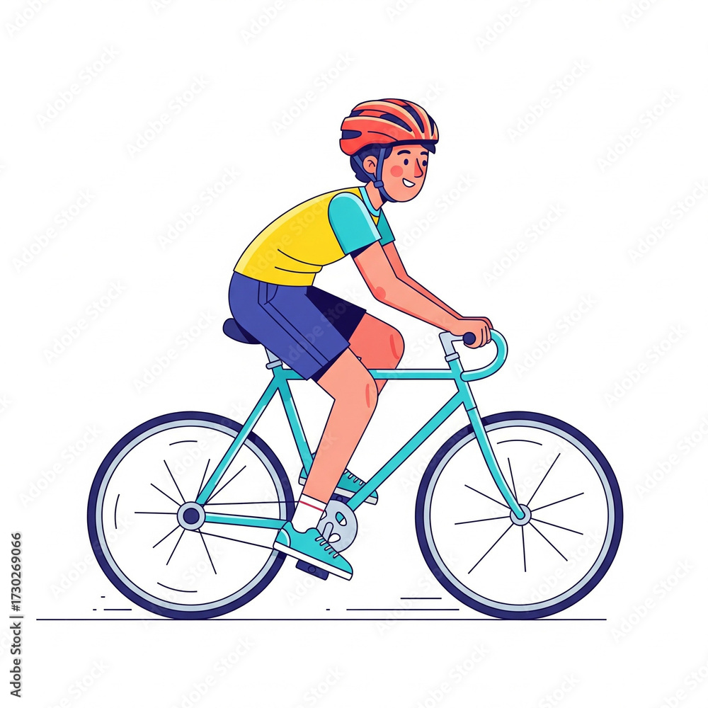 Fototapeta premium man riding a bike