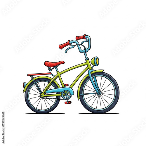 red bicycle isolated on white