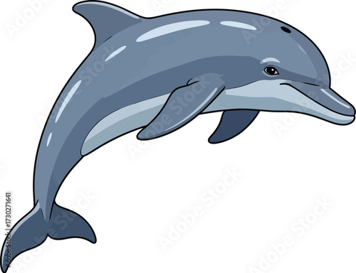 Joyful dolphin leaping through clear blue ocean water with playful motion