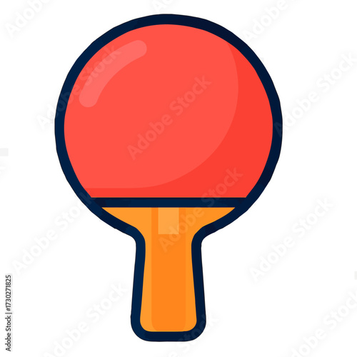 Stylized red and orange table tennis paddle illustration, vibrant graphic for sports designs, game icons, athletic branding, and ping-pong visuals. This clean, modern bat icon is ideal for web, app, d