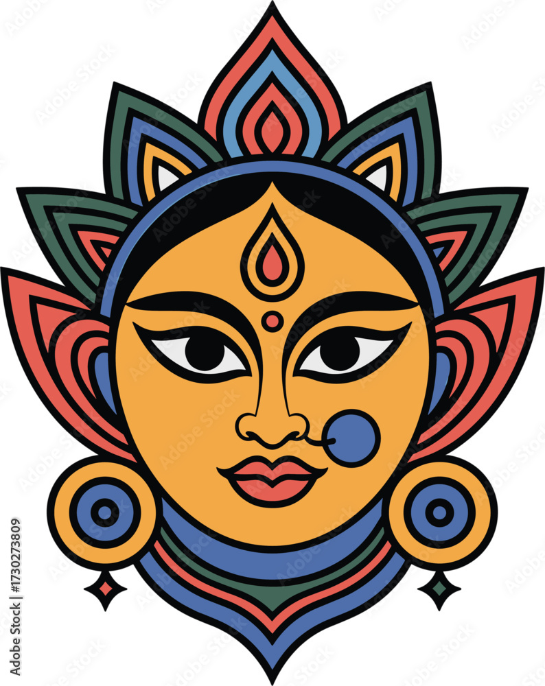 Fototapeta premium Goddess Face Vector Illustration