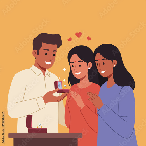 Man proposes marriage to two women with a ring
