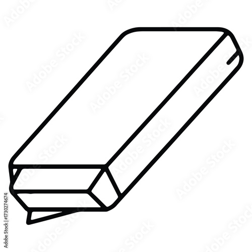 Icon of an eraser for correcting mistakes outline vector illustration